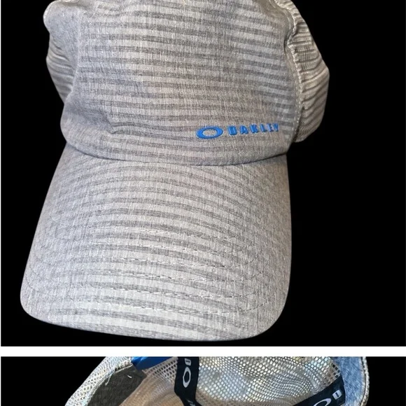 Oakley | Accessories | Oakley Gray Striped Hat With Blue